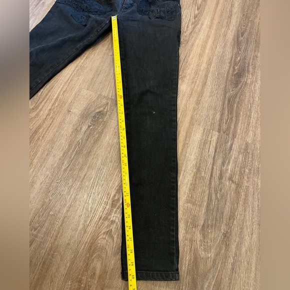 Valentino Black Denim Lace Trimmed Jeans - Picture 11 of 16